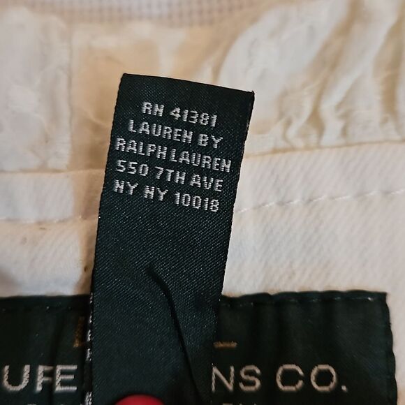 NWT LRL Lauren Jeans white denim jacket with eyelet trim size 16 - Picture 9 of 13